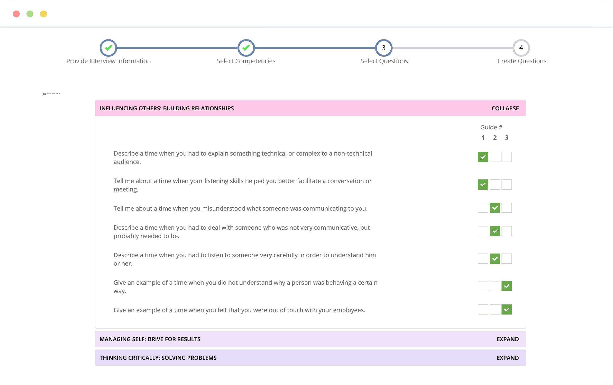 Your competency model(s) preview